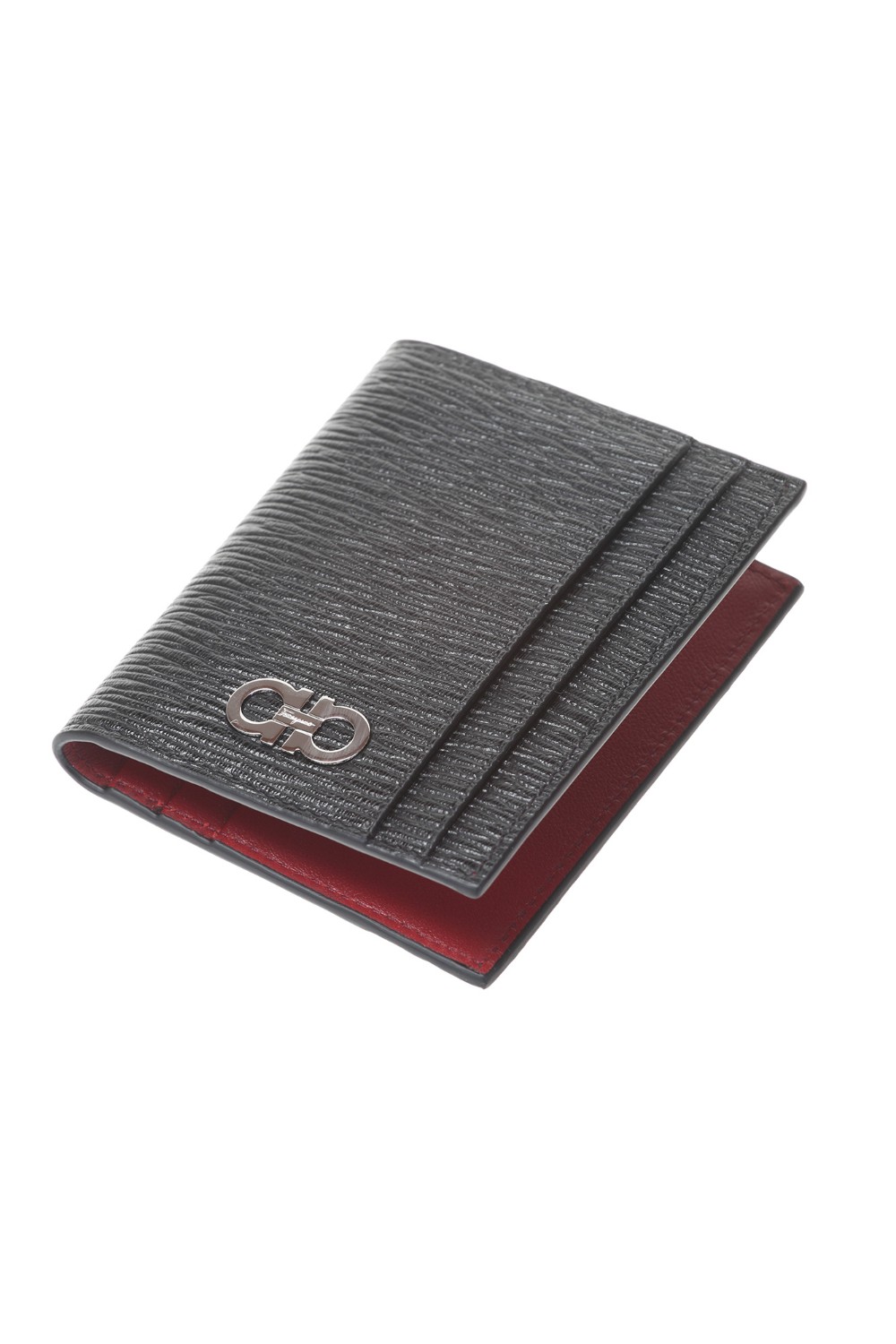 shop SALVATORE FERRAGAMO  Portacarte: Salvatore Ferragamo porta carte di credito Gancini in pelle di vitello martellato.
Interni in tonalità a contrasto.
Struttura con fessure sia all'interno che all'esterno.
Ornamento Gancini in finitura palladio sul davanti.
Dimensioni: Altezza 9.5 cm, Lunghezza 16 cm.
Composizione: 100% pelle di vitello.
Fabbricato in Italia.. 660371 REVIVAL-001740946NERO/MOSTO number 84584